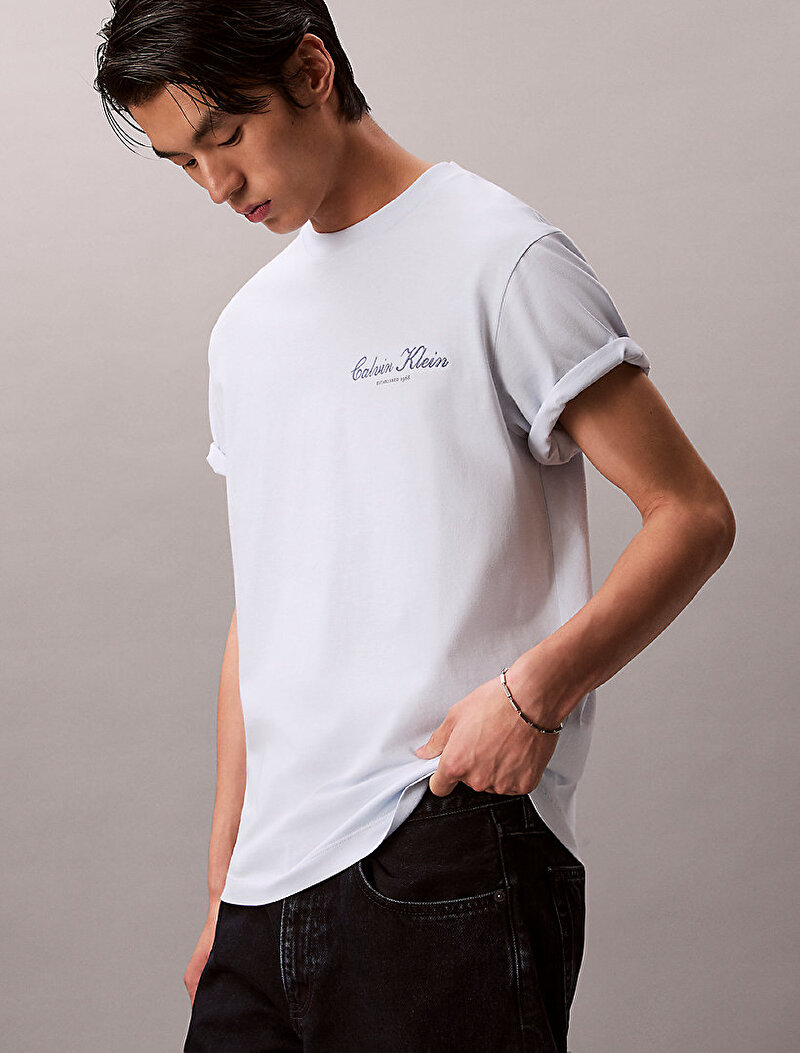 Calvin Klein Beyaz Renkli Erkek 20s March Graphic T-shirt
