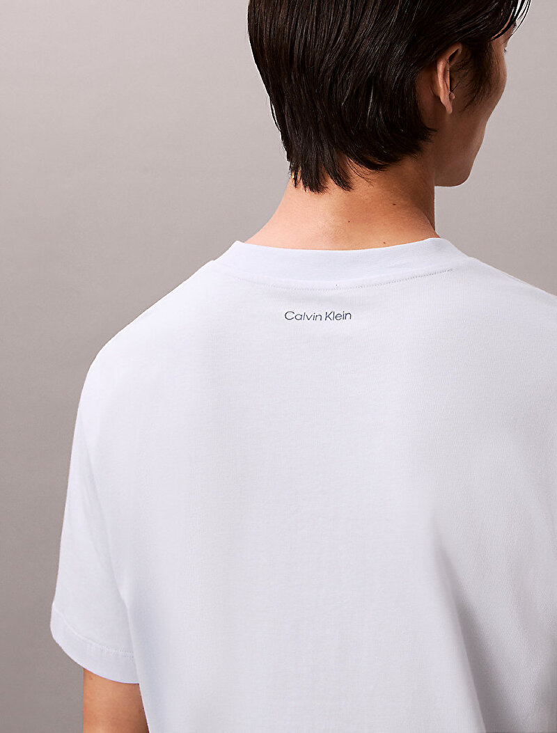 Calvin Klein Beyaz Renkli Erkek 20s March Graphic T-shirt