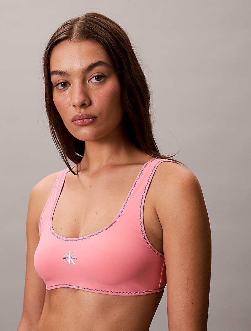 Calvin Klein Pembe Renkli Kadın Bralet Bikini Üstü