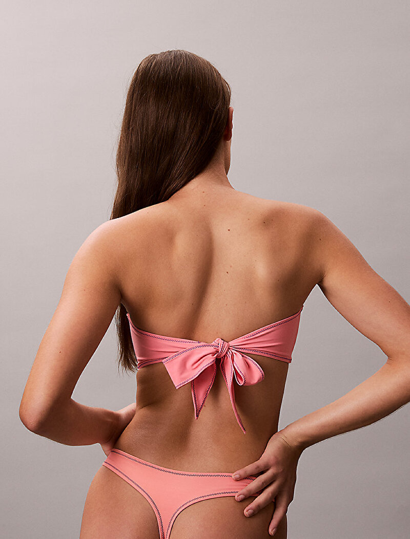 Calvin Klein Pembe Renkli Kadın Bandeau Bikini Üstü