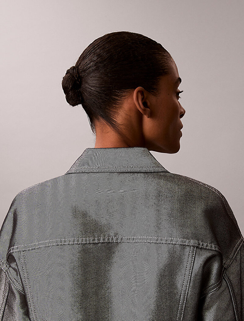 Calvin Klein Gri Renkli Kadın Denim Bomber Ceket