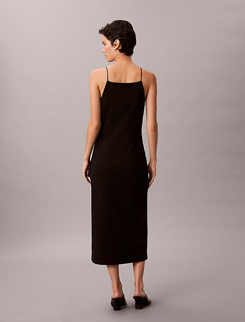 Calvin Klein Siyah Renkli Kadın Ponte Monogram Elbise