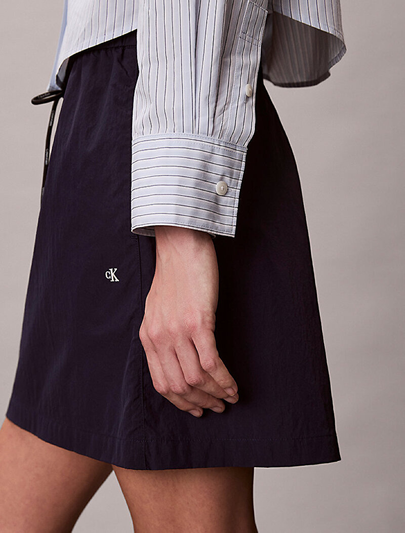 Calvin Klein Mavi Renkli Kadın Yarndye Cotton Poplin Gömlek