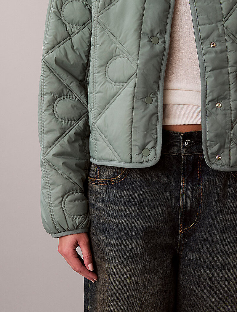 Calvin Klein Yeşil Renkli Kadın Lightweight İnce Mont