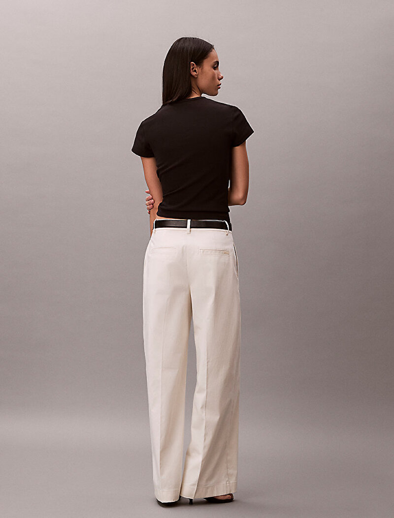 Calvin Klein Beyaz Renkli Kadın Baggy Chino Fashion Pantolon