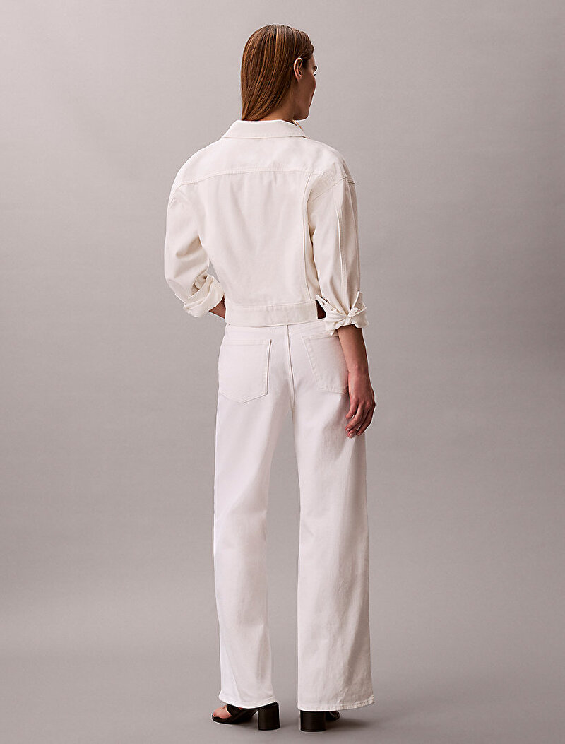 Calvin Klein Beyaz Renkli Kadın 90s Trucker Chalk Denim Ceket