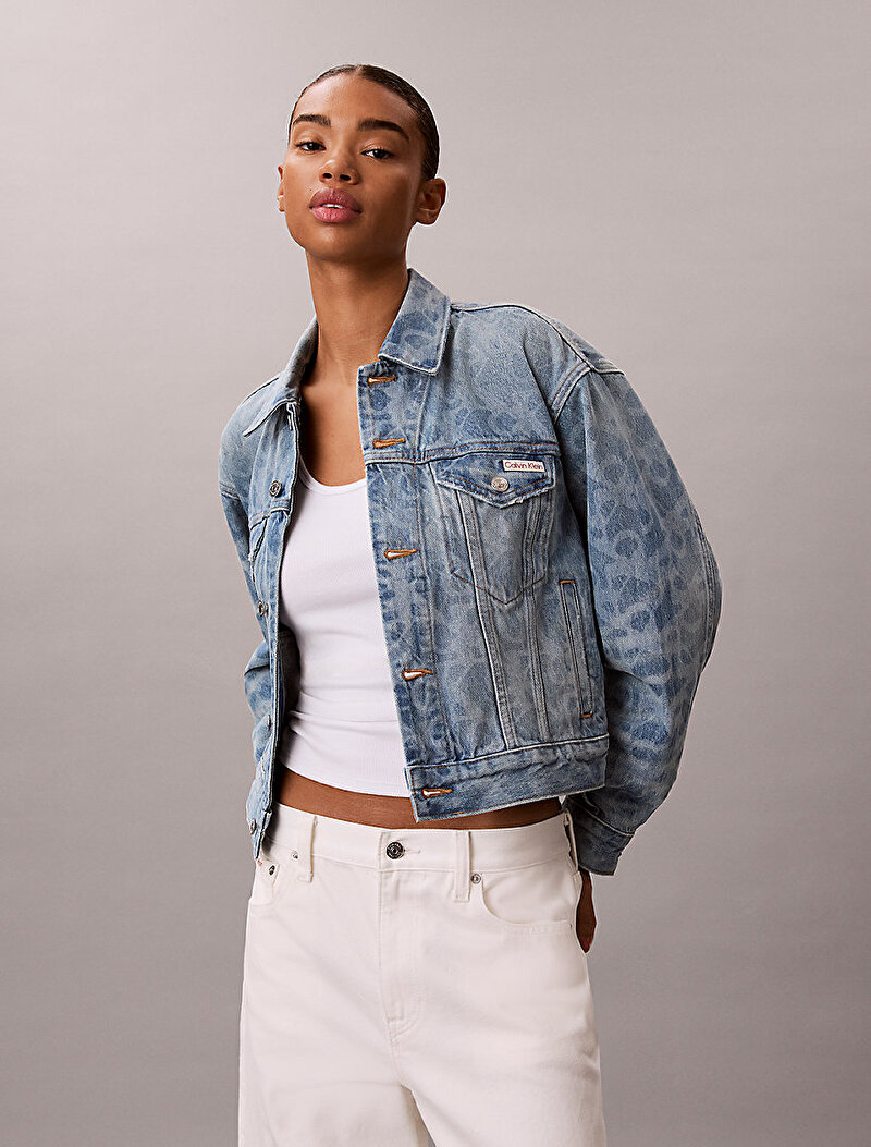 Calvin Klein Mavi Renkli Kadın 90s Trucker Denim Ceket