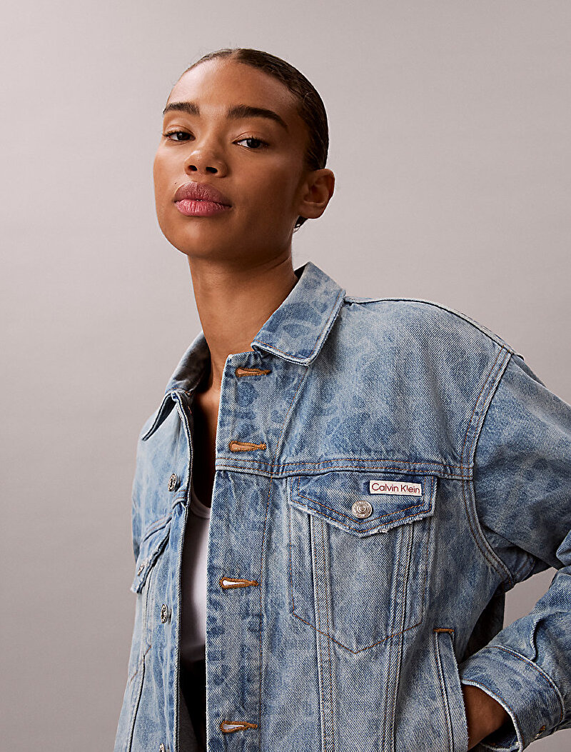 Calvin Klein Mavi Renkli Kadın 90s Trucker Denim Ceket