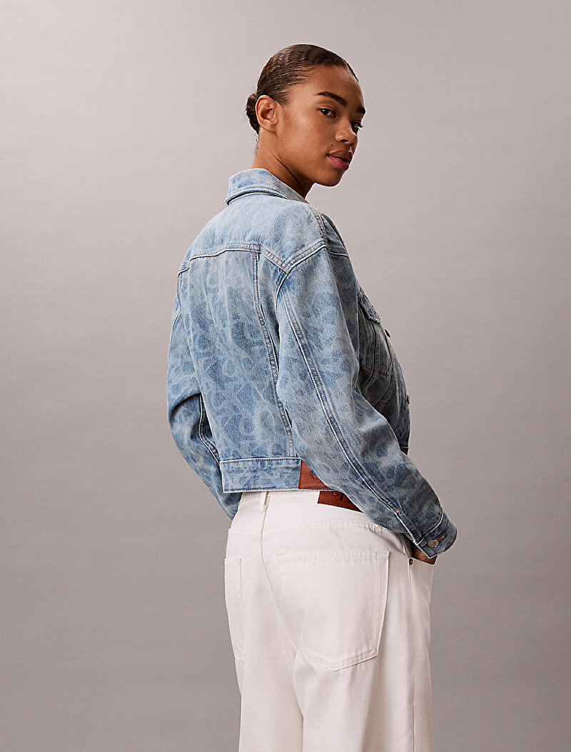 Calvin Klein Mavi Renkli Kadın 90s Trucker Denim Ceket