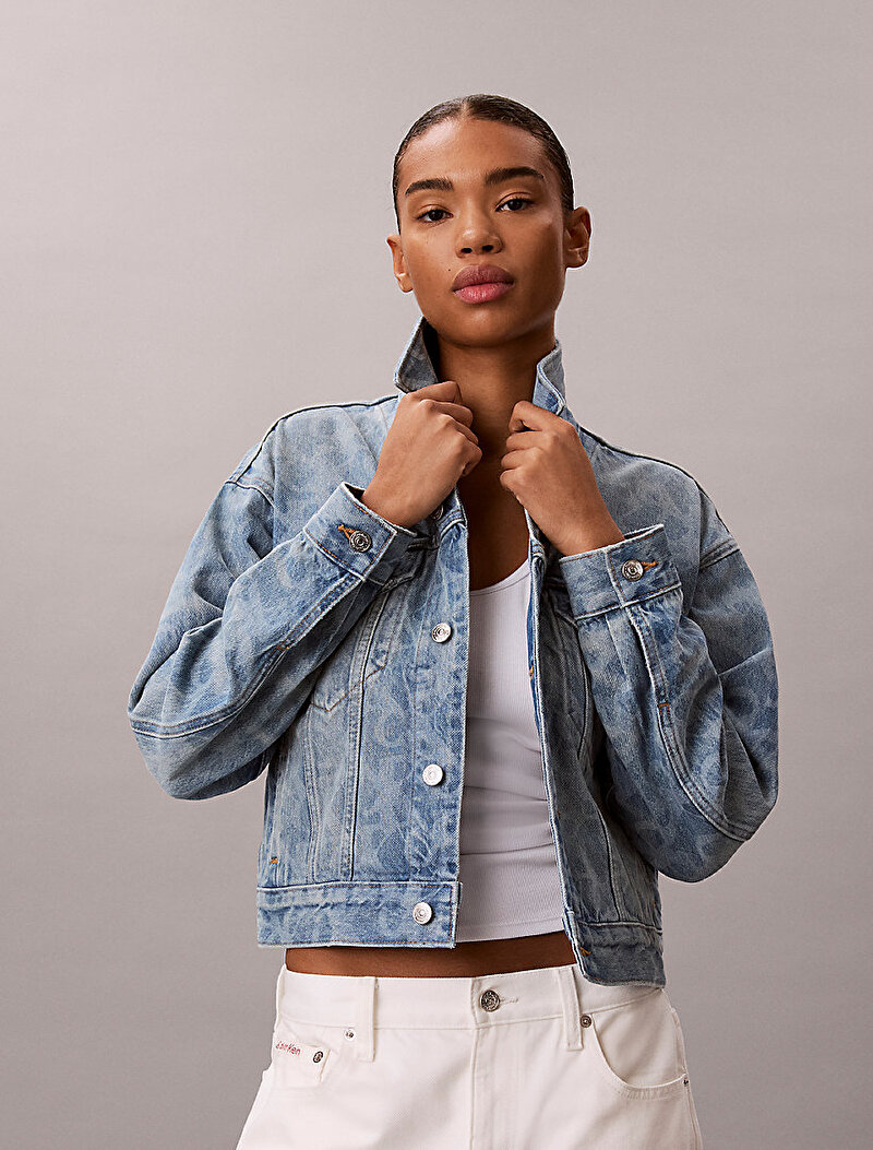 Calvin Klein Mavi Renkli Kadın 90s Trucker Denim Ceket