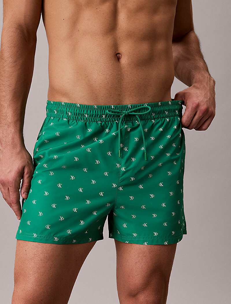Calvin Klein Yeşil Renkli Erkek Kısa Drawstring Deniz Şortu