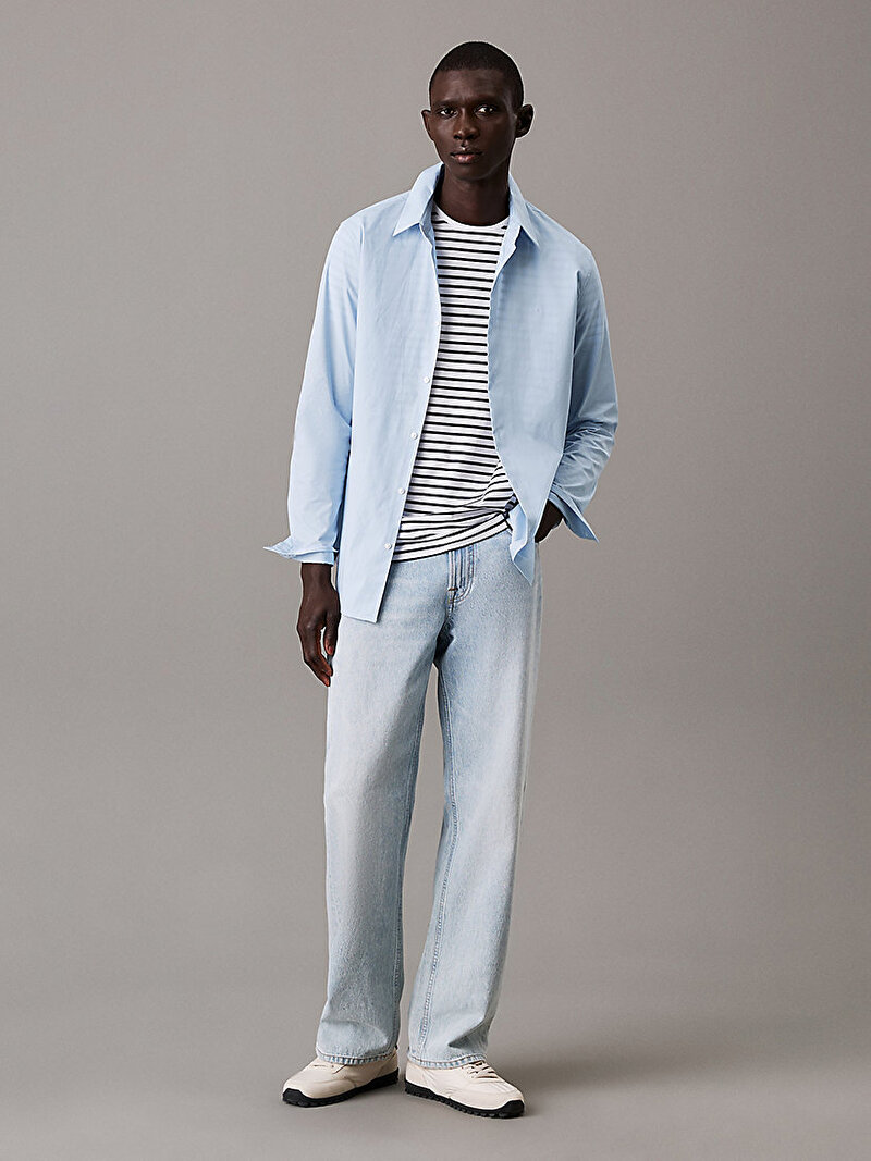 Calvin Klein Mavi Renkli Erkek Solid Stretch Gömlek