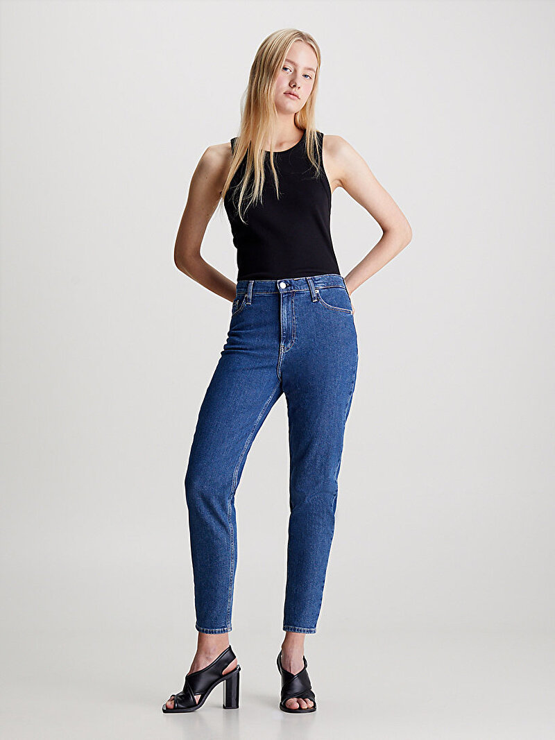 Calvin Klein Lacivert Renkli Kadın Mom Jean Pantolon