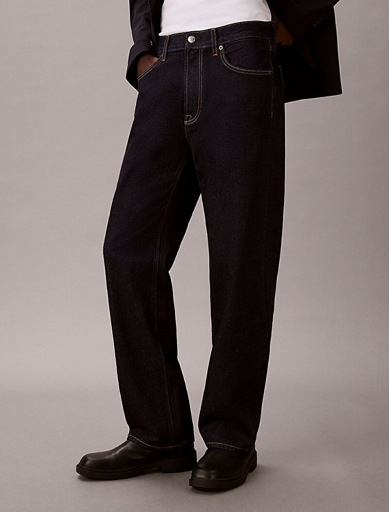 Calvin Klein Lacivert Renkli Erkek 90s Straight CK Classic Jean Pantolon