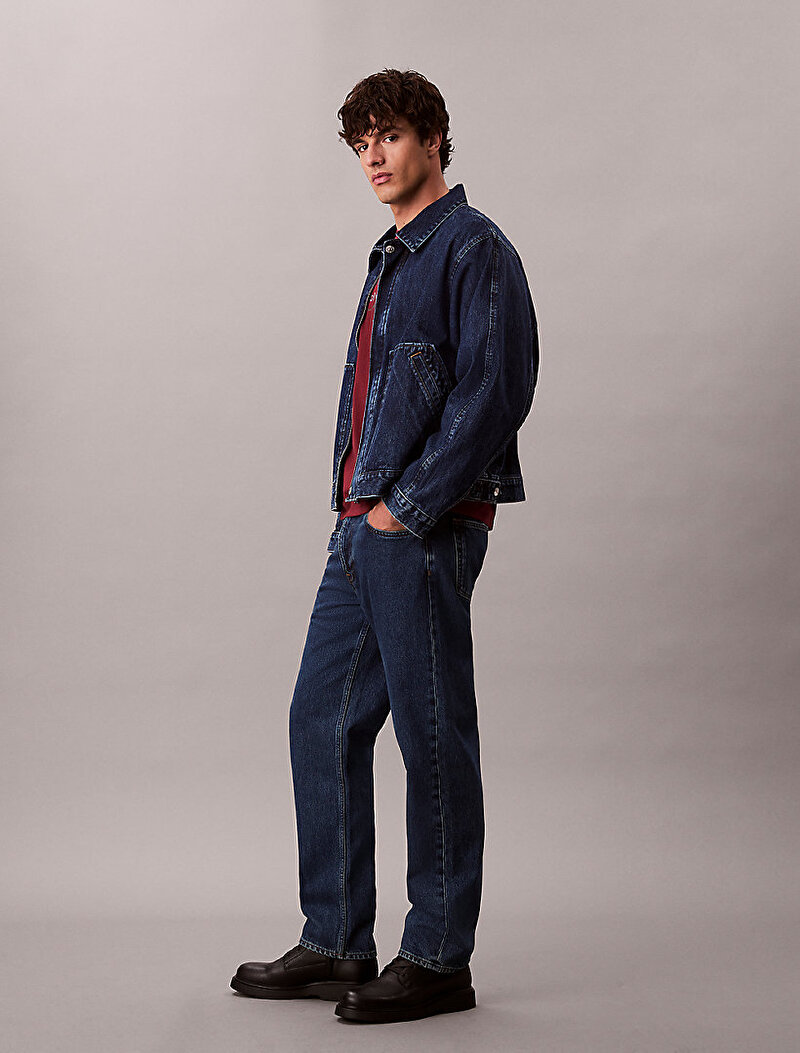 Calvin Klein Mavi Renkli Erkek 5 Pocket 90s Taper Harbo Jean Pantolon