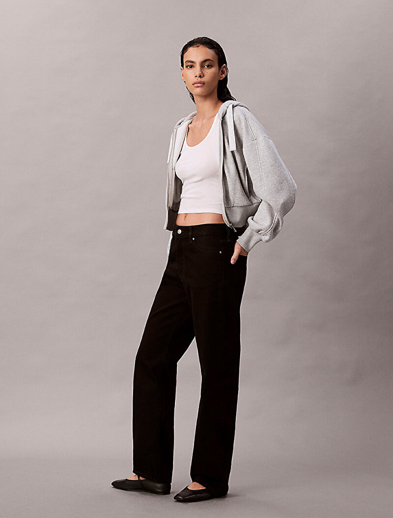 Calvin Klein Siyah Renkli Kadın Sig 90s Straight Soft Jean Pantolon