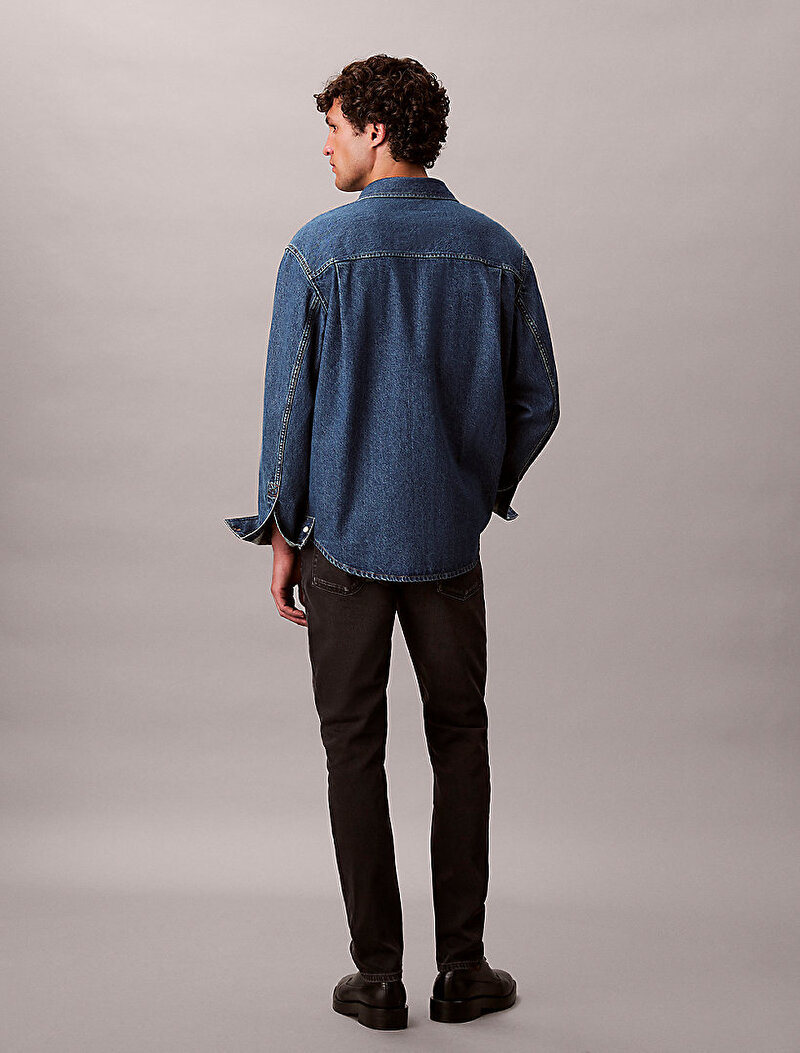 Calvin Klein Siyah Renkli Erkek Slim Taper Black Oil Jean Pantolon