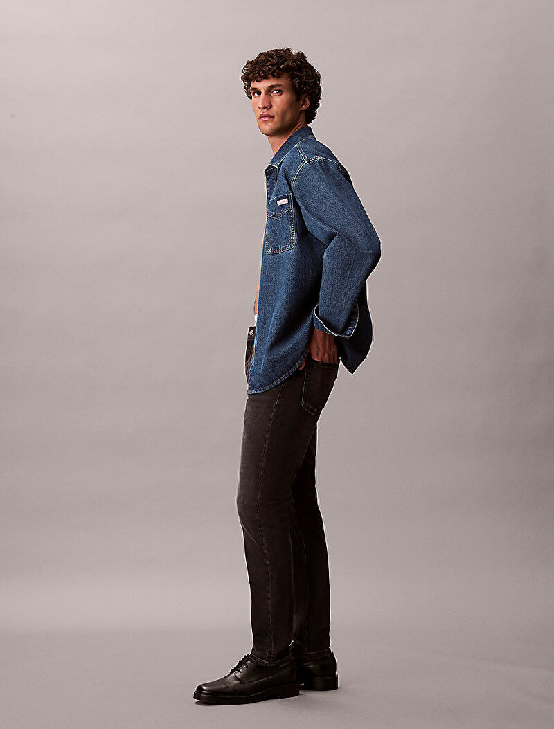 Calvin Klein Siyah Renkli Erkek Slim Taper Black Oil Jean Pantolon