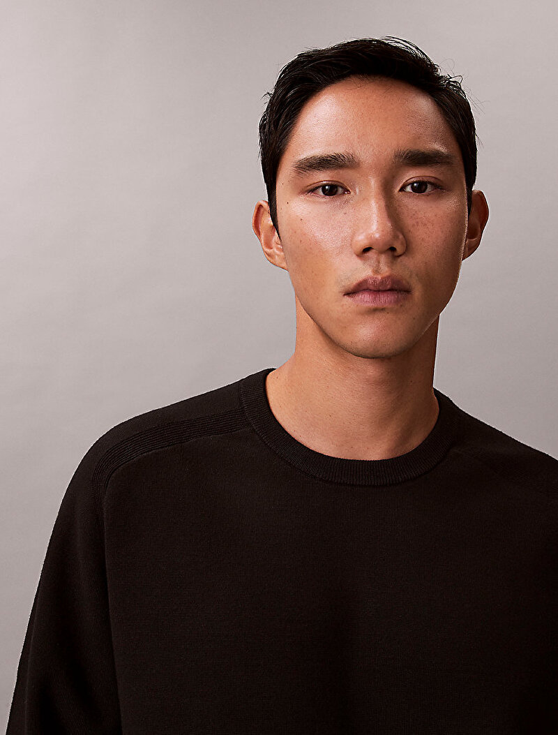 Calvin Klein Siyah Renkli Erkek Snowy Tech Knit Kazak