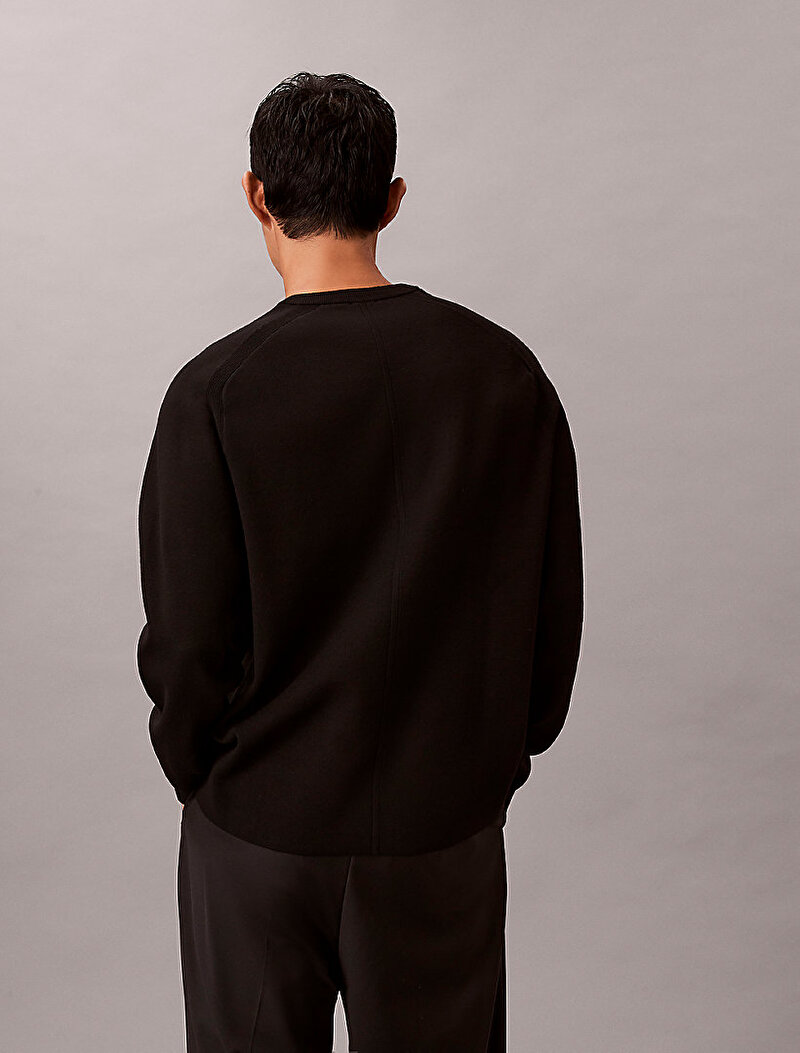 Calvin Klein Siyah Renkli Erkek Snowy Tech Knit Kazak