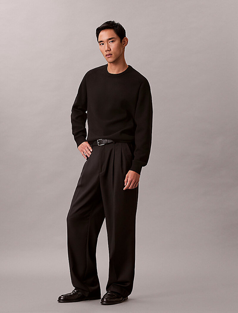 Calvin Klein Siyah Renkli Erkek Snowy Tech Knit Kazak