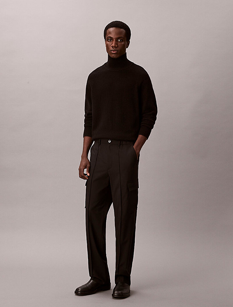 Calvin Klein Siyah Renkli Erkek Straight Bengaline Pantolon