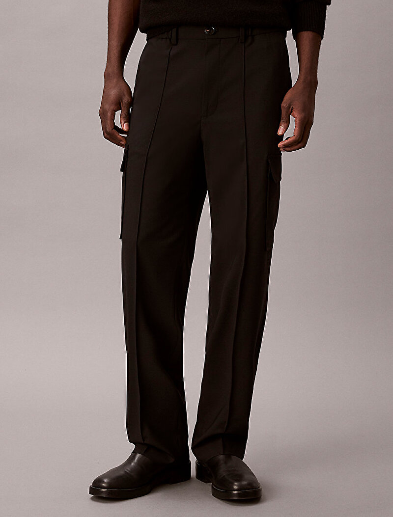 Calvin Klein Siyah Renkli Erkek Straight Bengaline Pantolon
