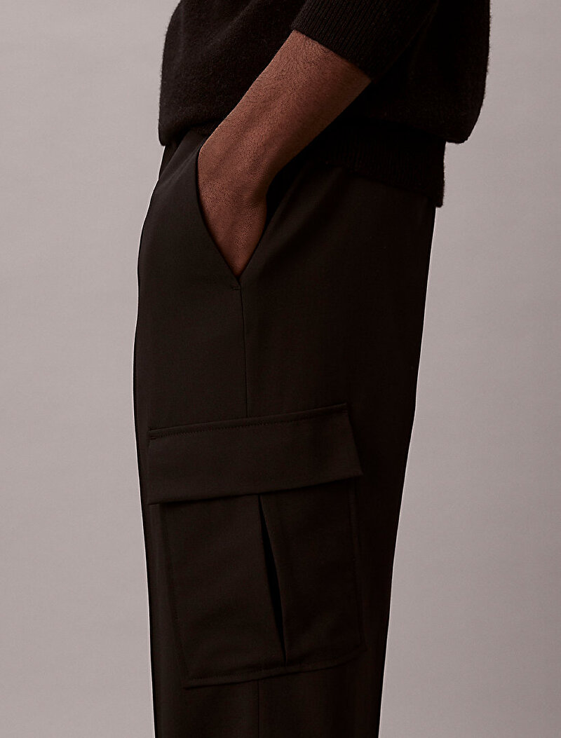 Calvin Klein Siyah Renkli Erkek Straight Bengaline Pantolon