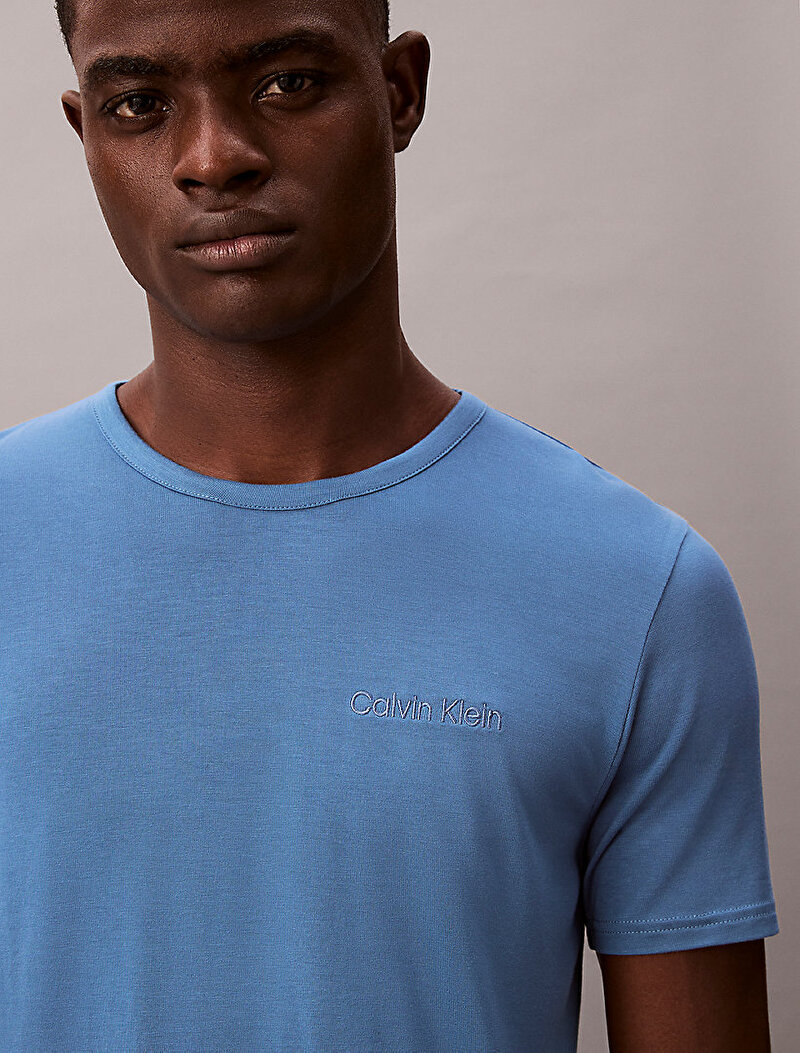 Calvin Klein Mavi Renkli Erkek Modal Crew Neck Pijama Üstü