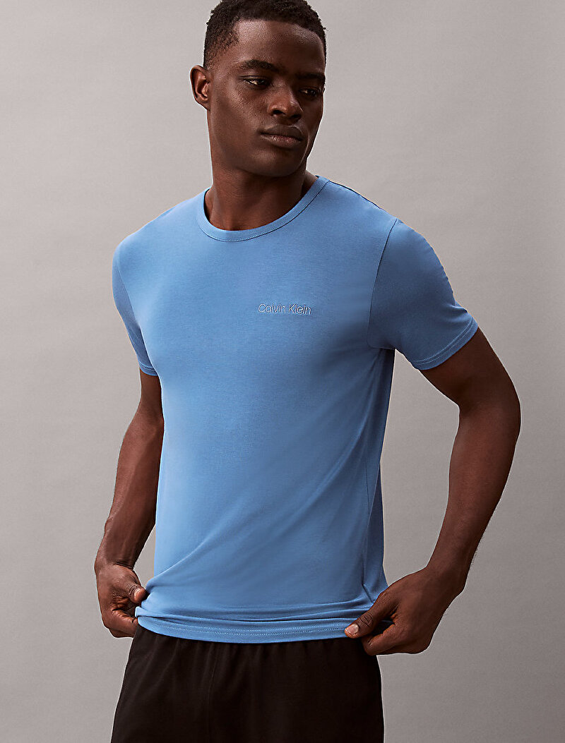 Calvin Klein Mavi Renkli Erkek Modal Crew Neck Pijama Üstü