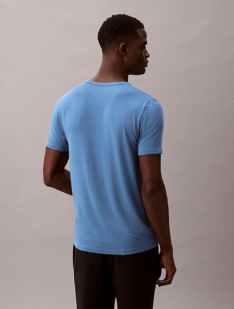 Calvin Klein Mavi Renkli Erkek Modal Crew Neck Pijama Üstü