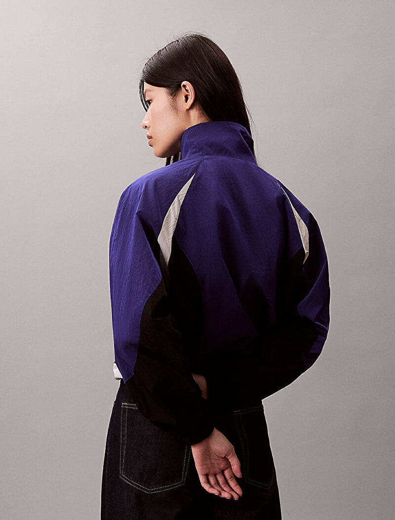 Calvin Klein Mor Renkli Kadın Short Coloblock Rüzgarlık Ceket