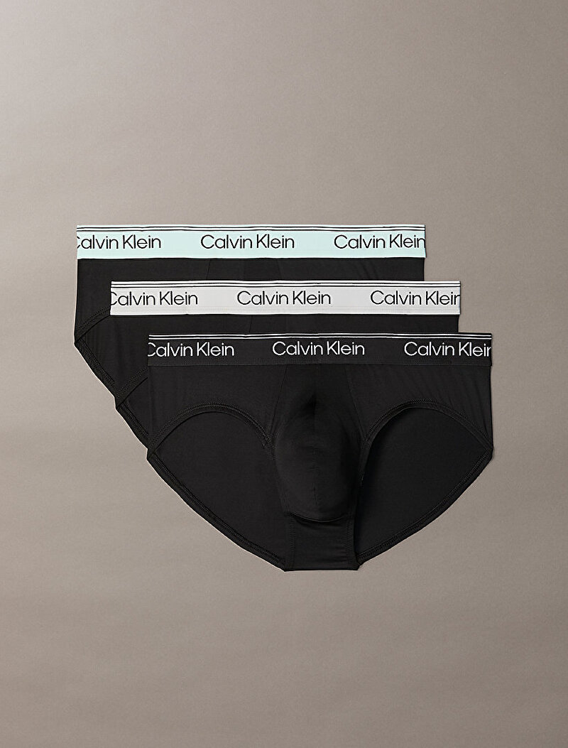 Calvin Klein Siyah Renkli Erkek 3'lü Paket Hip Brief Slip