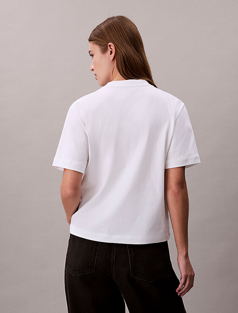 Calvin Klein Beyaz Renkli Kadın Seasonal Graphic T-shirt