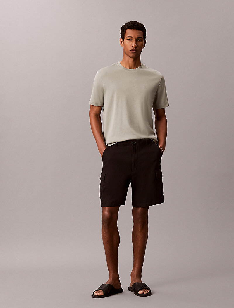 Calvin Klein Gri Renkli Erkek Supima Chest T-shirt