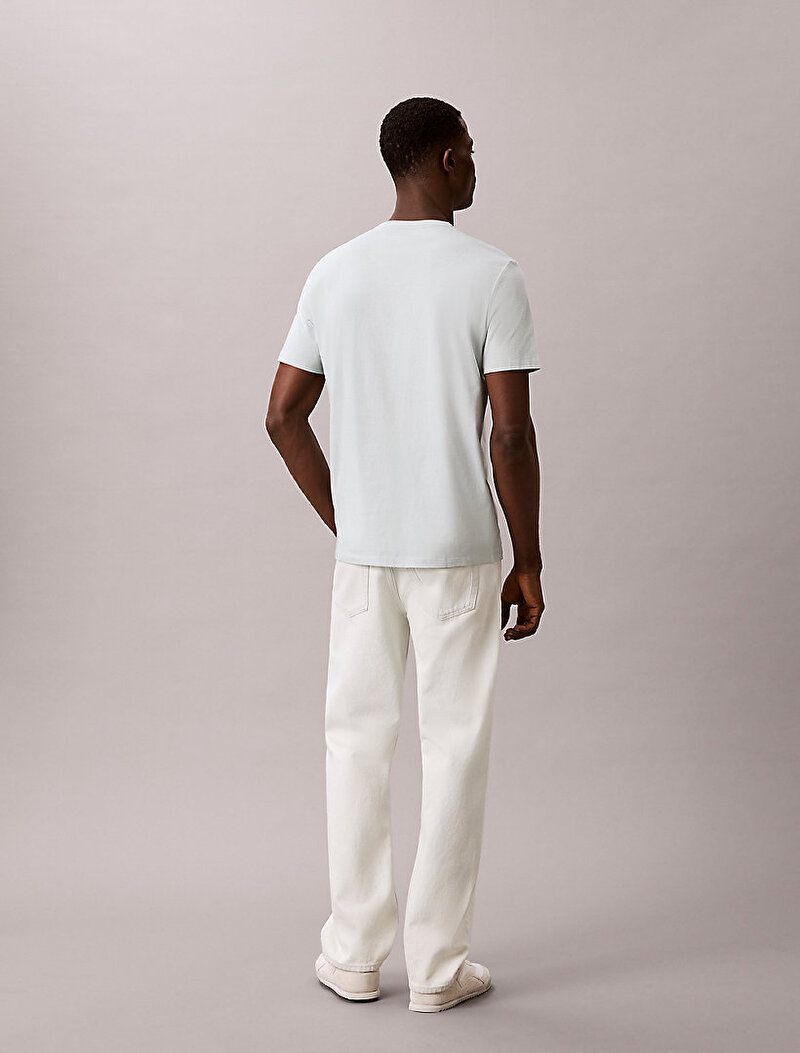 Calvin Klein Beyaz Renkli Erkek 30s Micro Monologo T-shirt