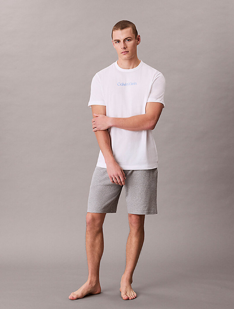 Calvin Klein Beyaz Renkli Erkek Crew Neck T-shirt