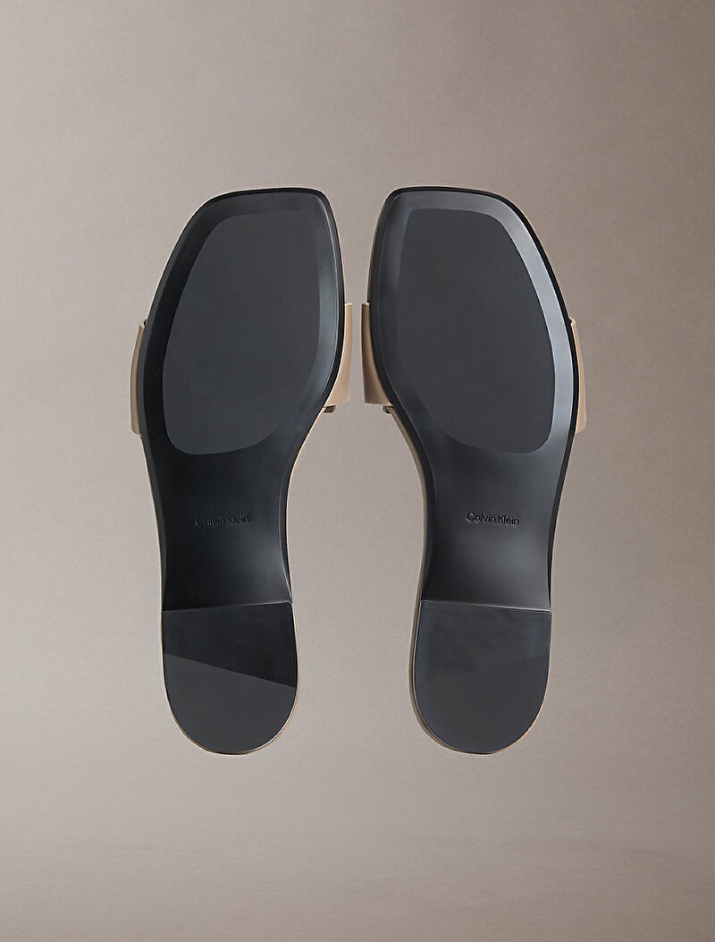 Calvin Klein Bej Renkli Kadın Square Flat Terlik