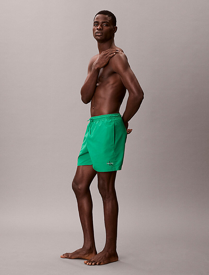 Calvin Klein Yeşil Renkli Erkek Medium Drawstring Deniz Şortu