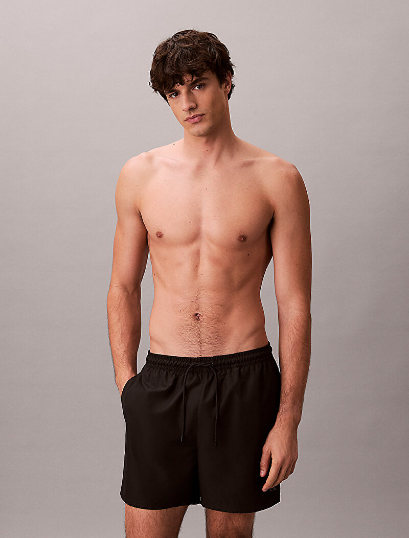 Calvin Klein Siyah Renkli Erkek Medium Drawstring Deniz Şortu