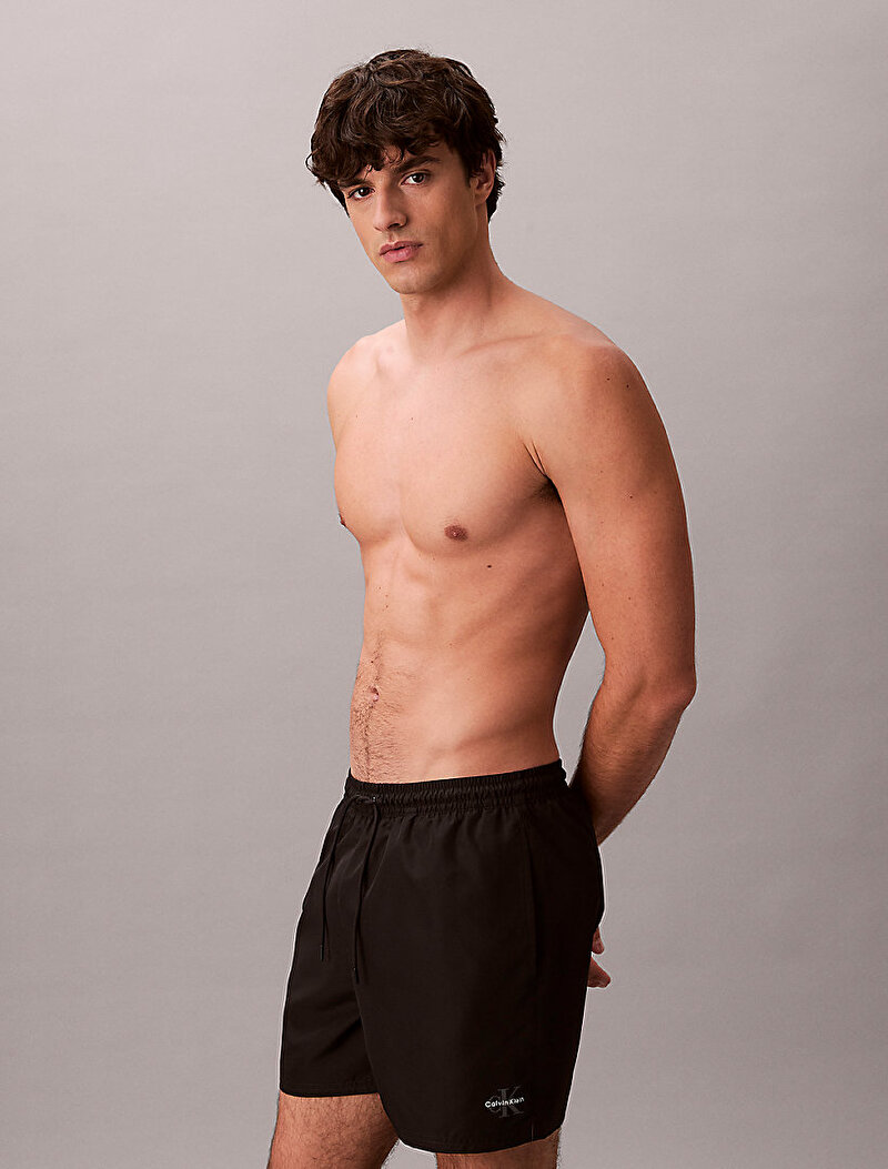 Calvin Klein Siyah Renkli Erkek Medium Drawstring Deniz Şortu