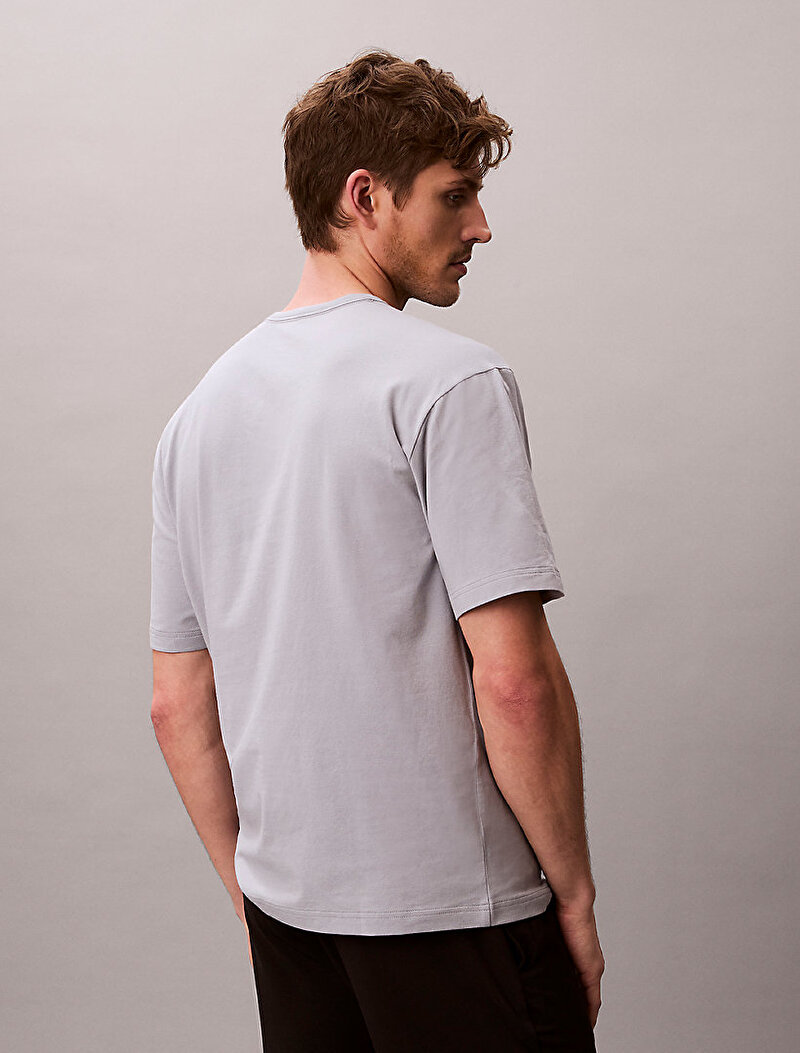Calvin Klein Gri Renkli Erkek Monogram T-shirt