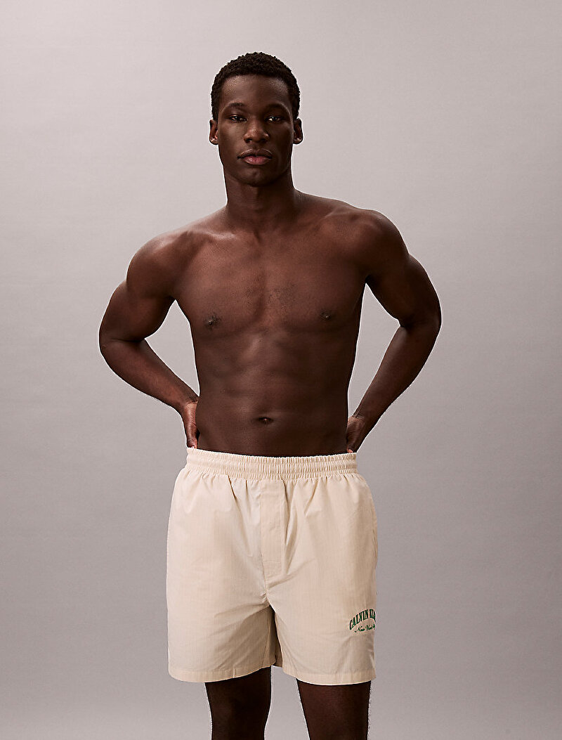 Calvin Klein Bej Renkli Erkek Heritage Crest Pijama Altı