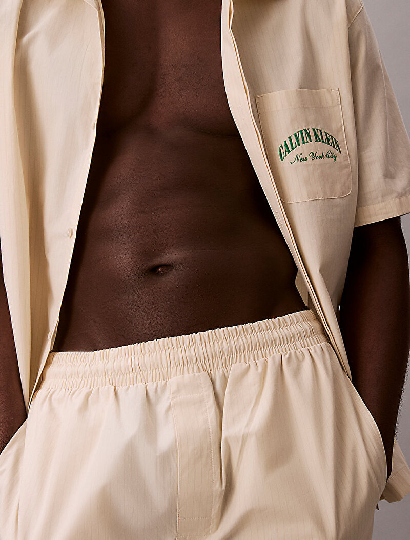 Calvin Klein Bej Renkli Erkek Heritage Crest Pijama Altı