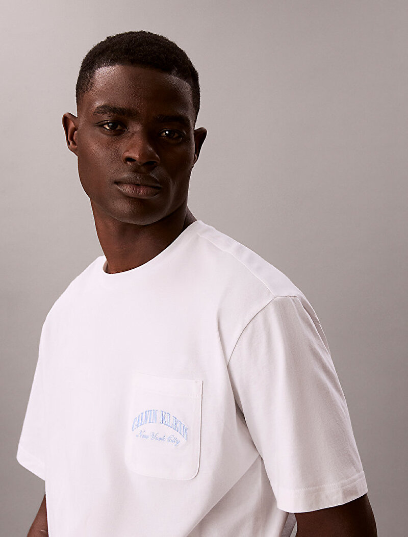 Calvin Klein Mavi Renkli Erkek Heritage Crest Pijama Set