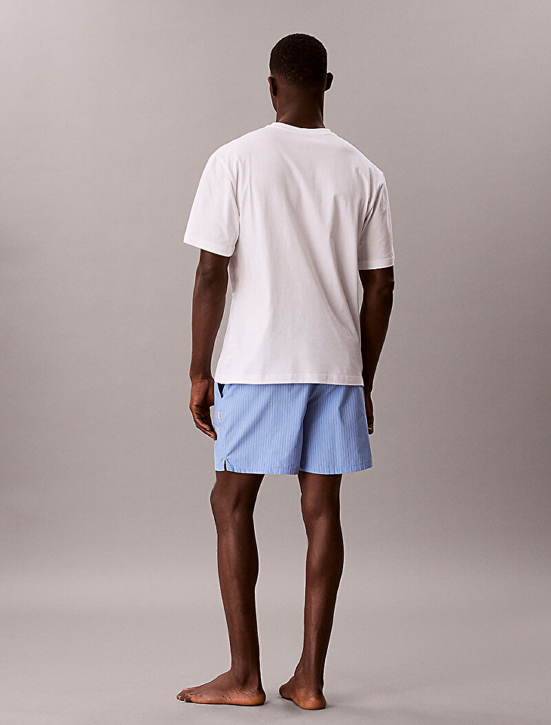 Calvin Klein Mavi Renkli Erkek Heritage Crest Pijama Set