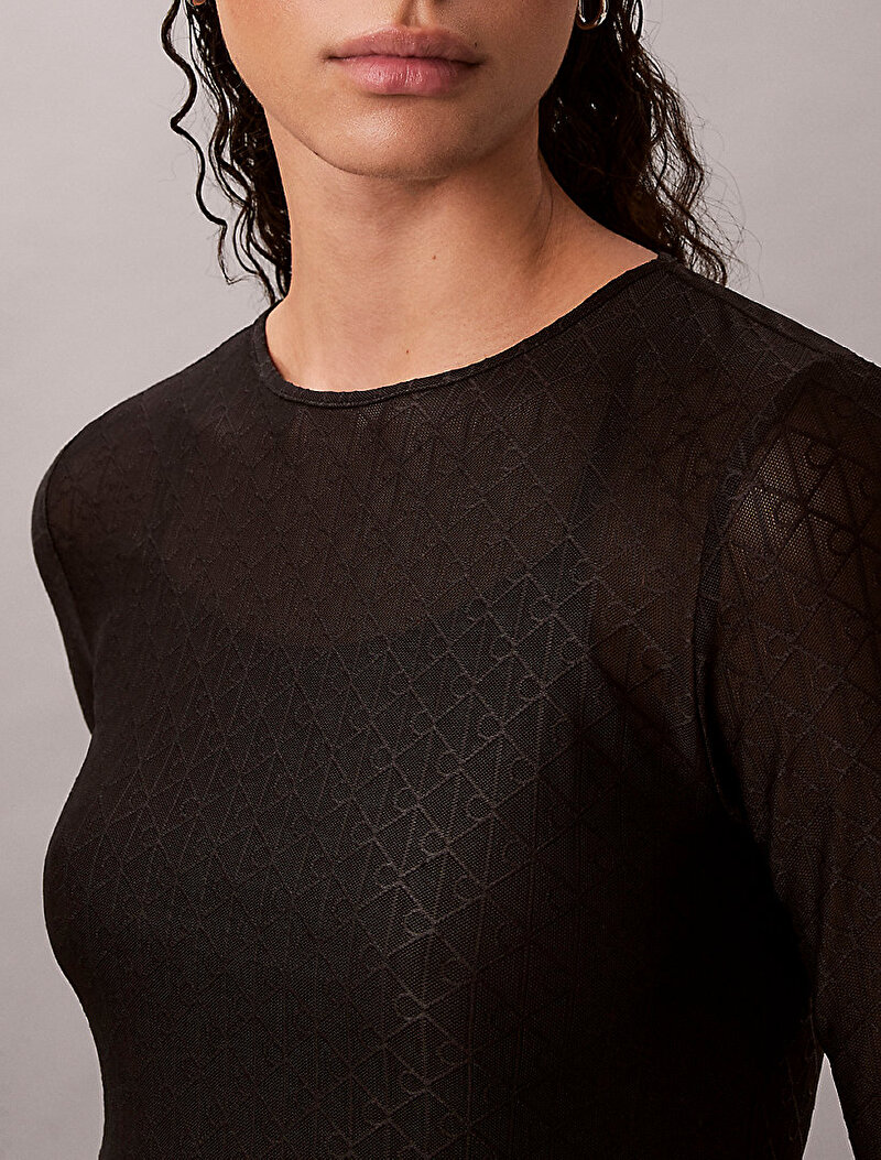 Calvin Klein Siyah Renkli Kadın Lace Maxi Elbise