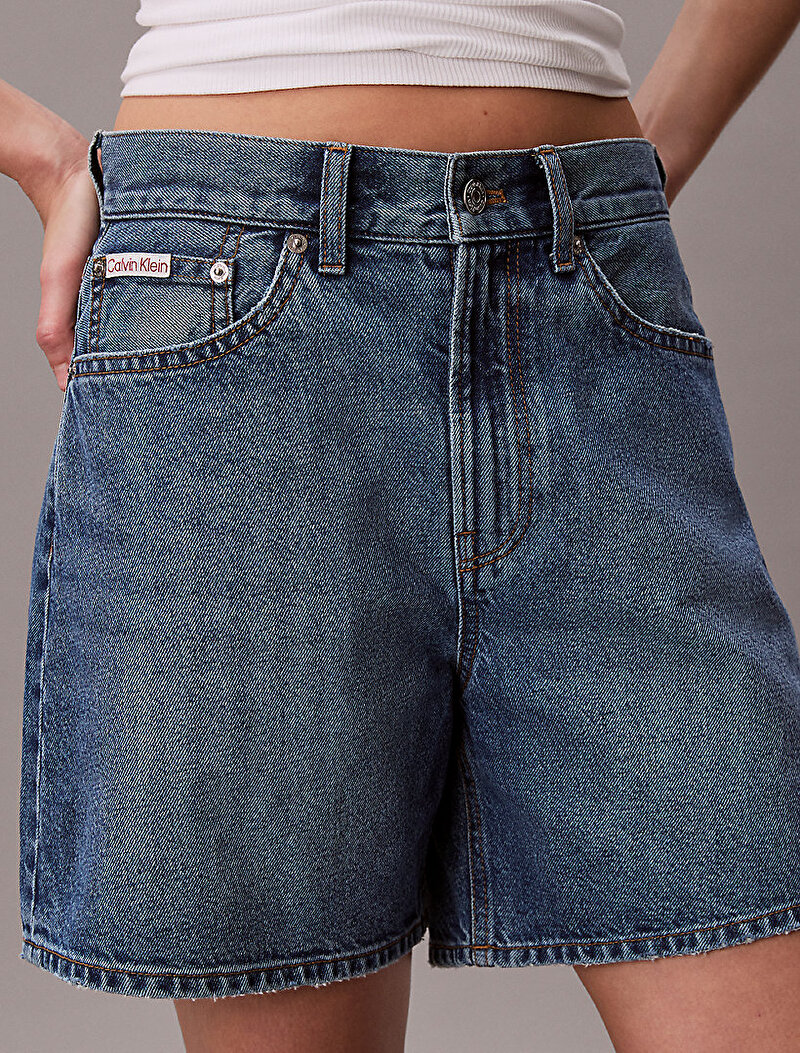 Calvin Klein Mavi Renkli Kadın High Rise A-line Şort