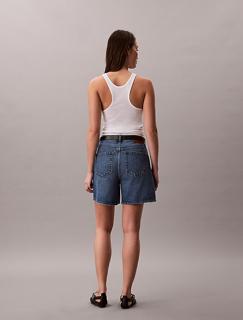 Calvin Klein Mavi Renkli Kadın High Rise A-line Şort