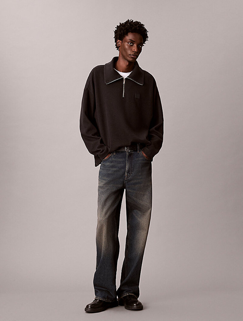 Calvin Klein Siyah Renkli Erkek Brushed Sweatshirt